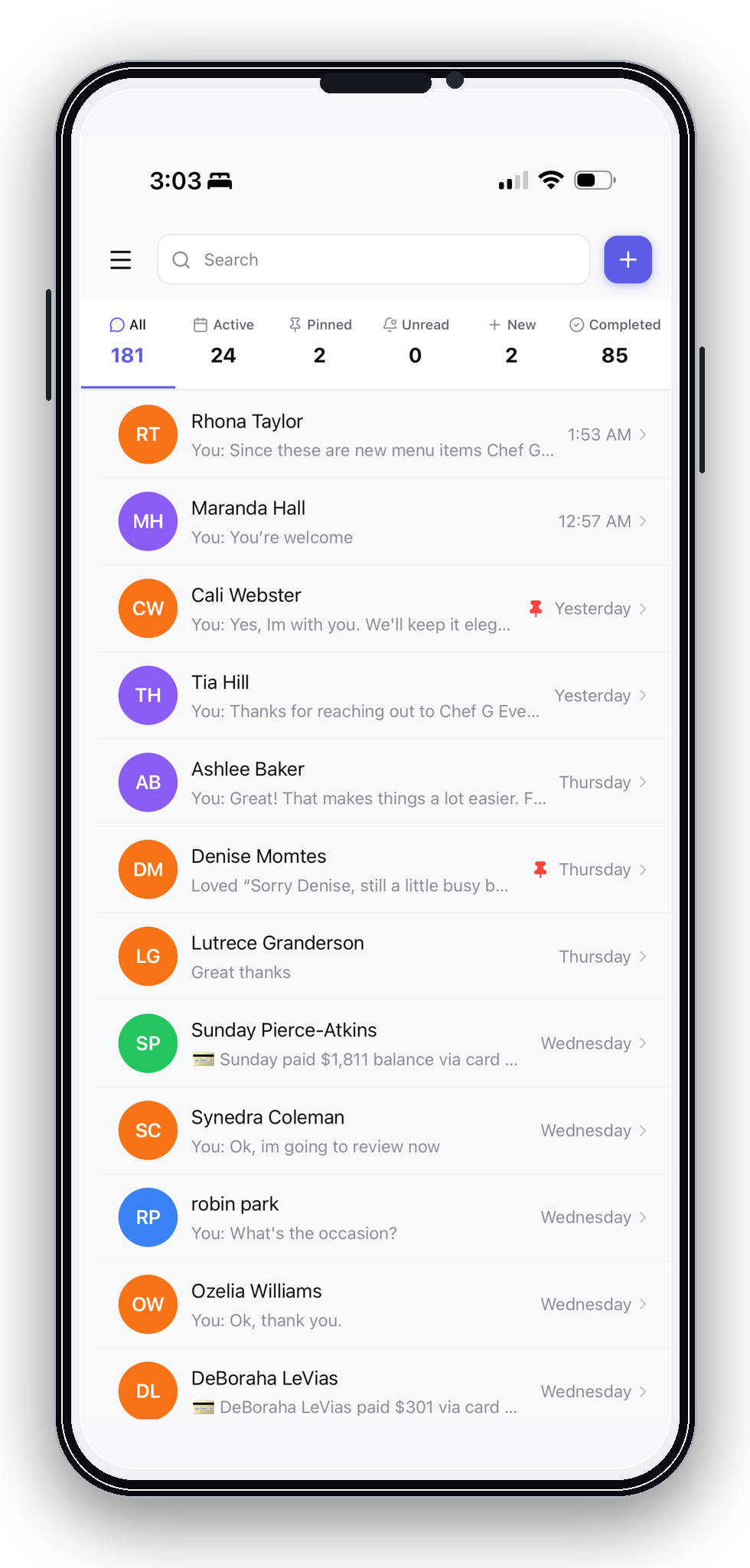 Workstation inbox with every client conversation.